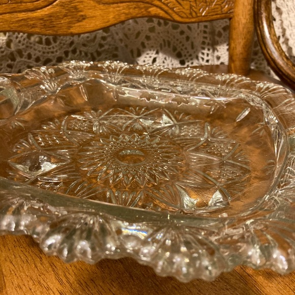 Parisi Cut Glass Tray, Footed and Handled Dish - Deep Base for Food and Display - Picture 4 of 14